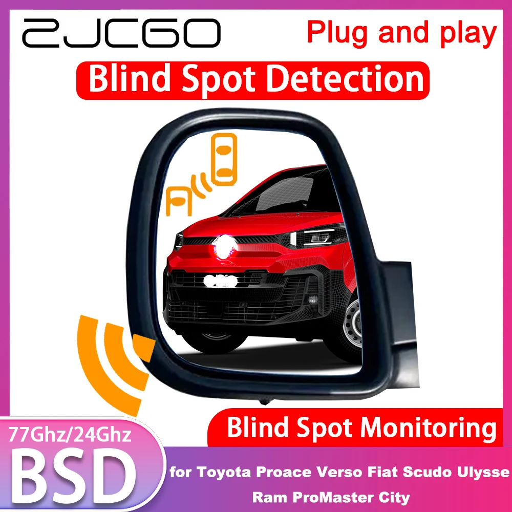 for Toyota Proace Verso Fiat Scudo Ulysse Ram ProMaster City Blind Spot Detection Monitoring Warning Lane Assist System 77GHz
