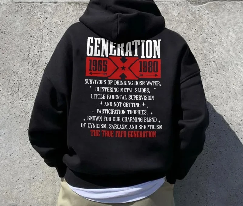 

Осень и зима 2024, унисекс, 100% хлопок, Gen X Edition, толстовка с принтом, элитная роскошь для мужчин и женщин, топ Y2k