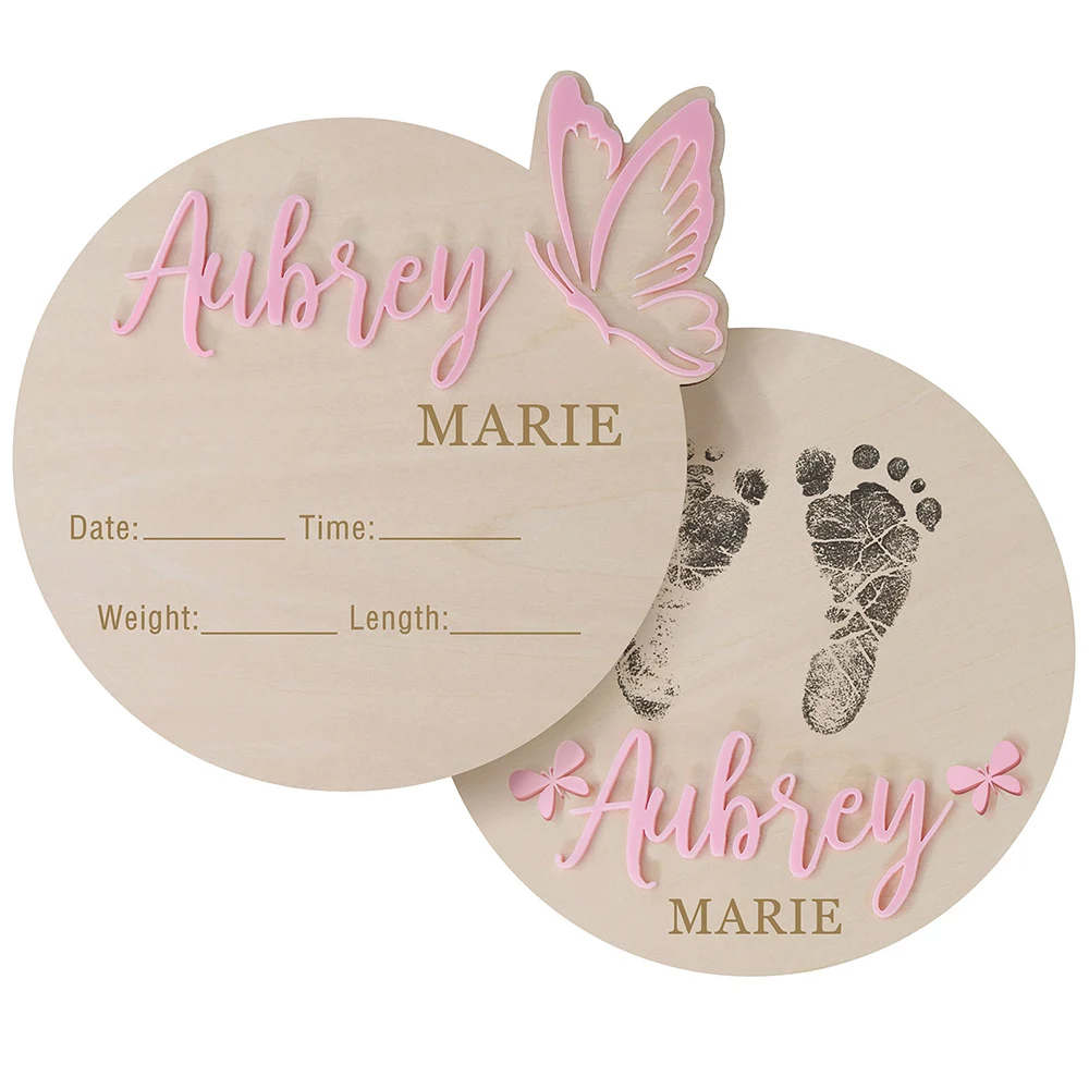 Personalized Butterfly 3D Name Sign for Hospital Custom Wooden Baby Name Announcement Sign Photo Prop Baby Shower Nursery Gift