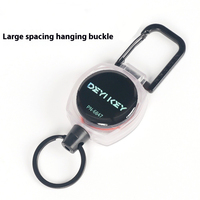 Outdoor Easy-to-pull Hexagon Buckle Orange Compass Whistle Keychain Firm Carabiner Anti-lossing Fishing Telescopic Key Chains