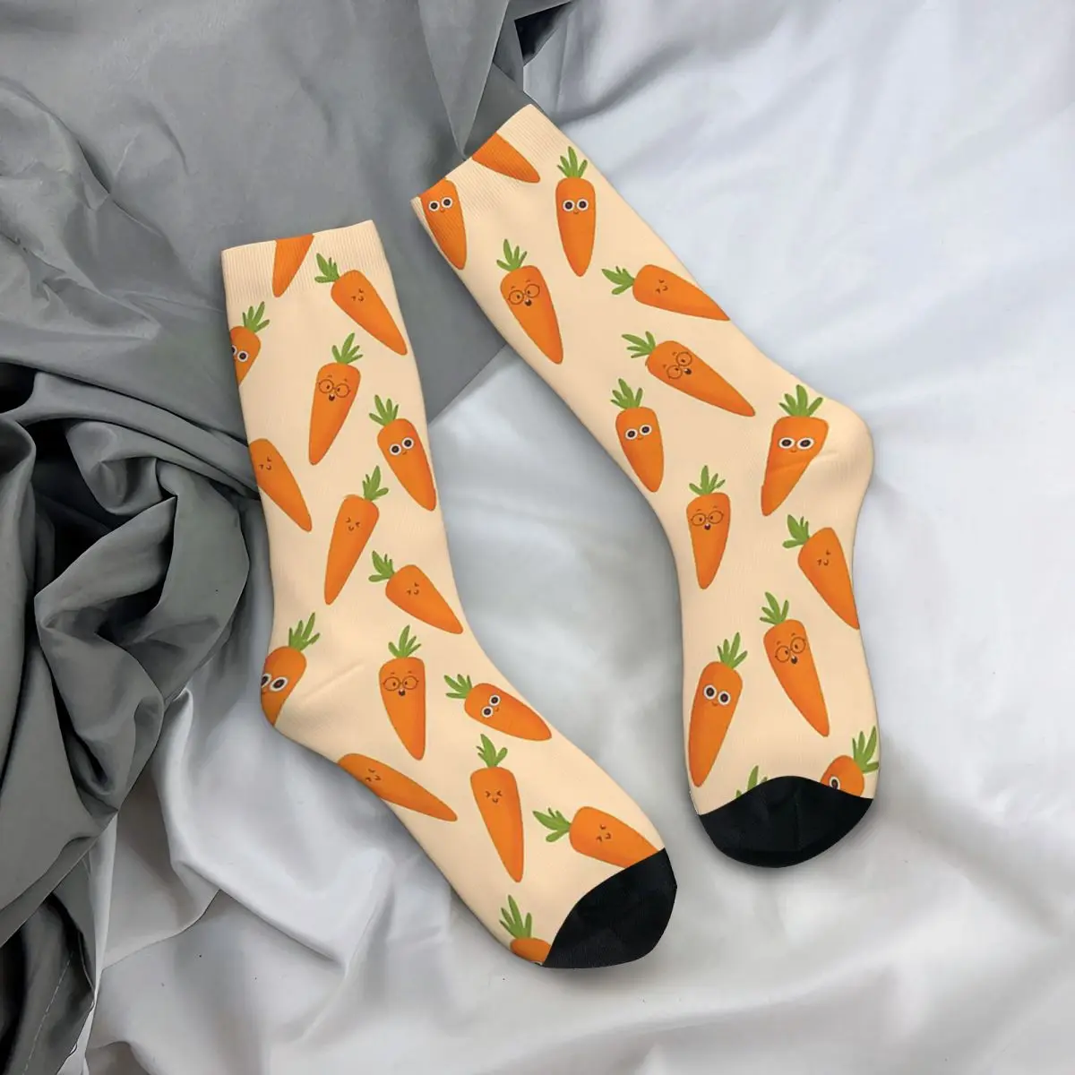 Happy Carrots Socks Harajuku High Quality Stockings All Season Long Socks Accessories for Man's Woman's Gifts