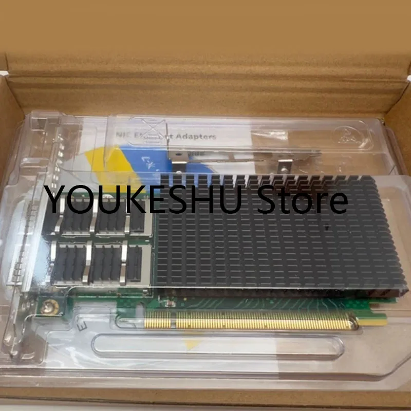 新しいオリジナルConnectX-5 100GデュアルポートQSFP28光ネットワークカードLE-LGM808A-2QF PCIe x16インターフェースデュアルSFP28光モジュール