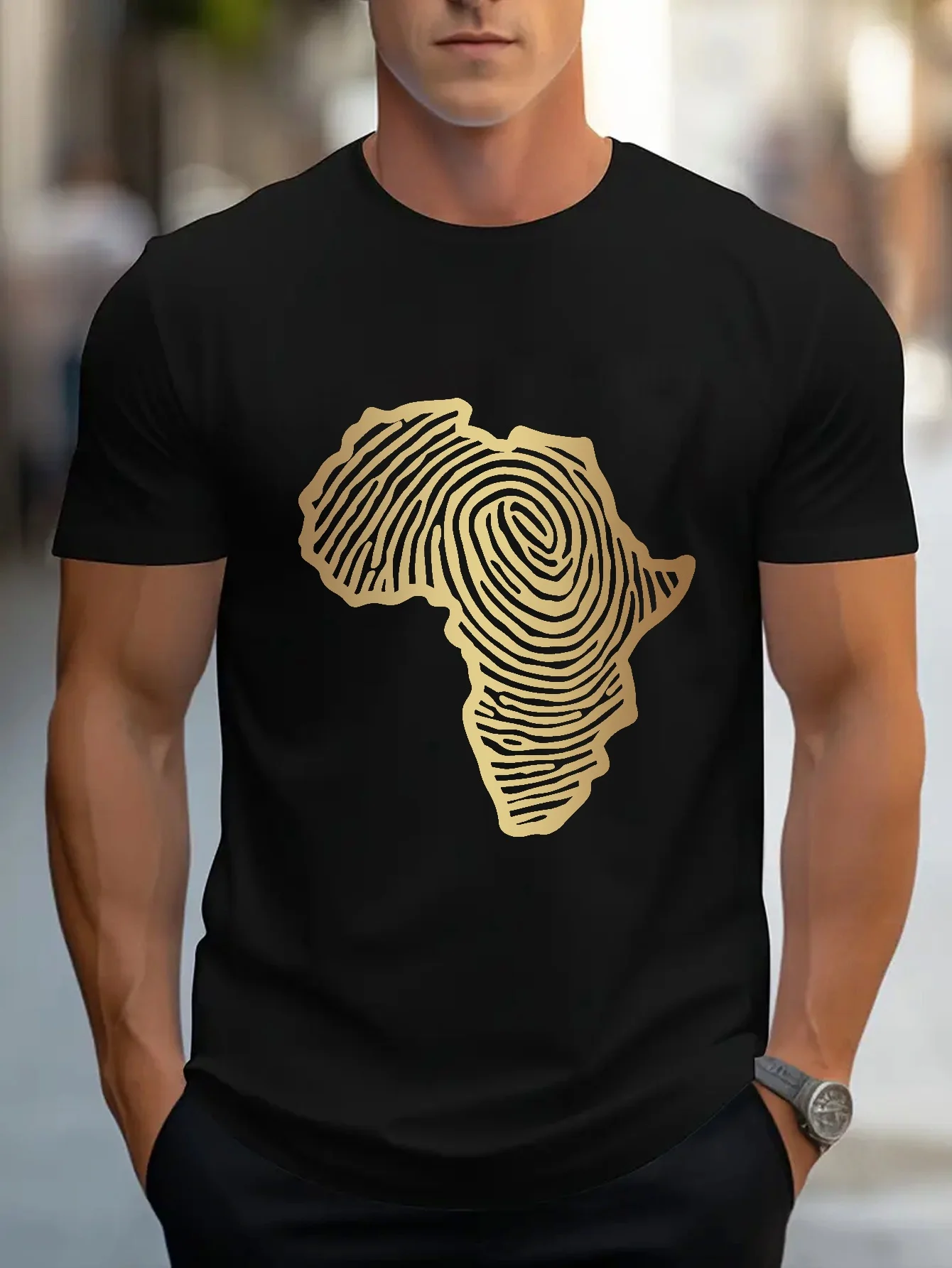 Gradient Golden Background White Rectangle Frameshort T-Shirts with Fashionable Patterned Prints Suitable for Sports