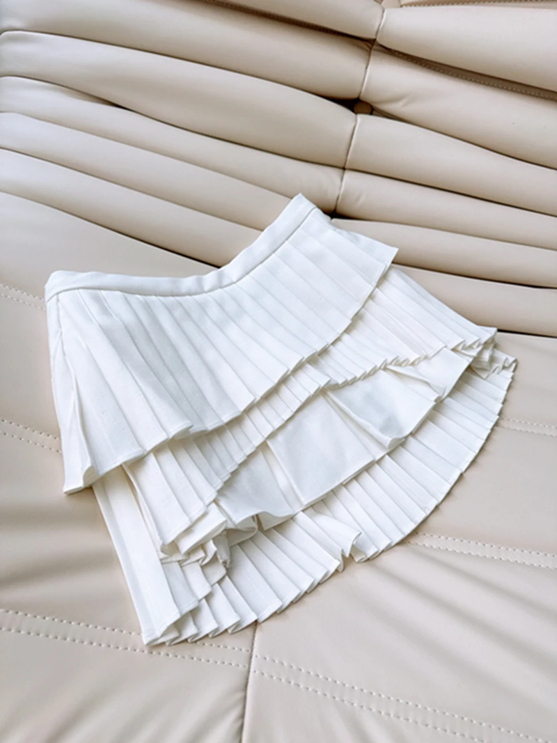 

Ele High Waist A-Line Skirt Anti-Light College Sle Pleated Casual Women's Skirt High Waist Polyester Fiber