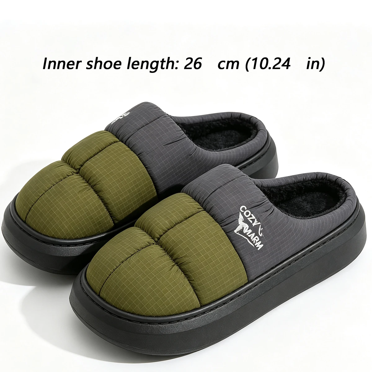 Winter Men's Warm Soft Plush Slippers Indoor Thick Sole Sliders for Man House Male Slipper Home Barefoot Slides Flip Flop Mens