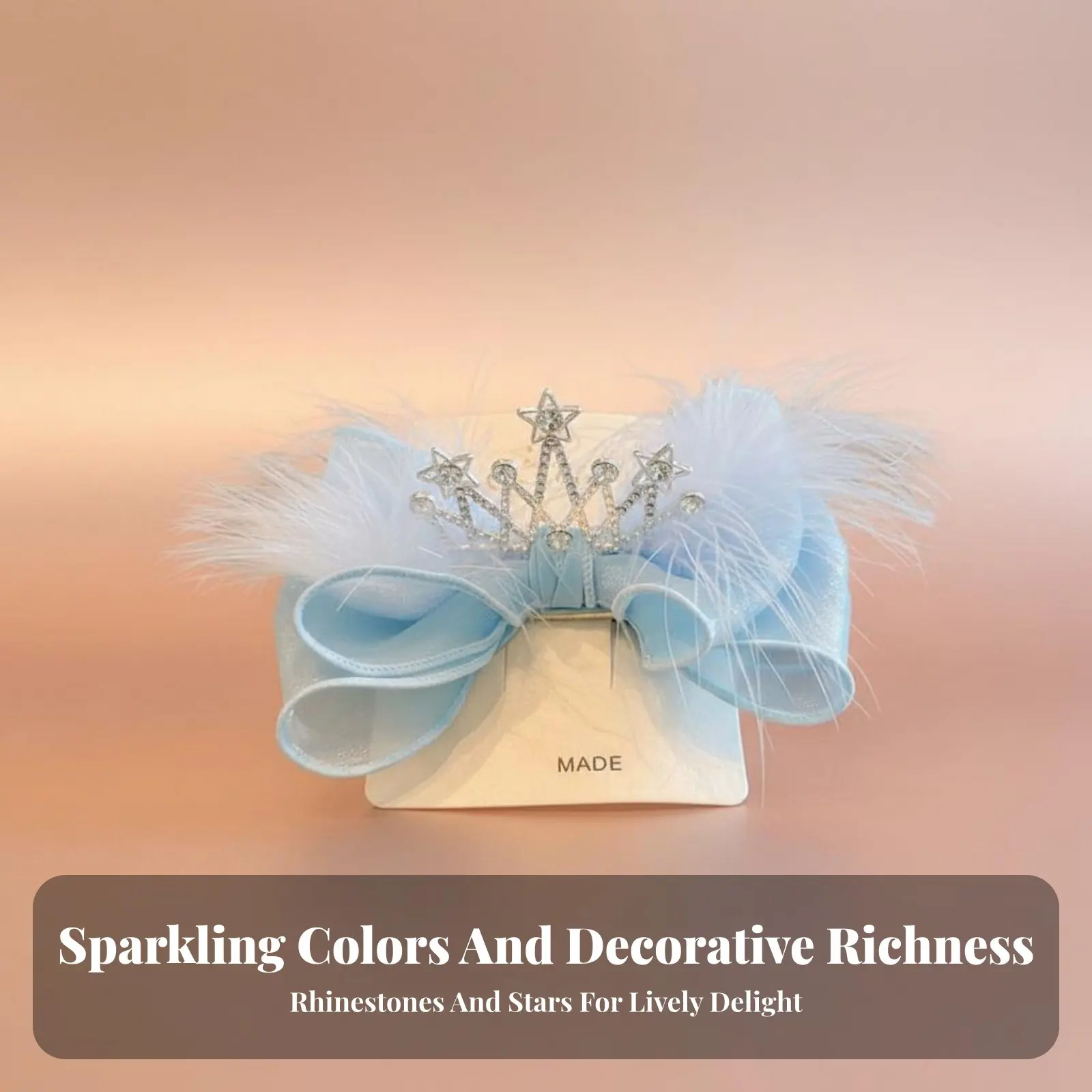 

Feather Crown Hair Hairpiece Versatile Crown Feather Hair Barrette Princess Hairpiece Barrette Lightweight Comfortable to Wear