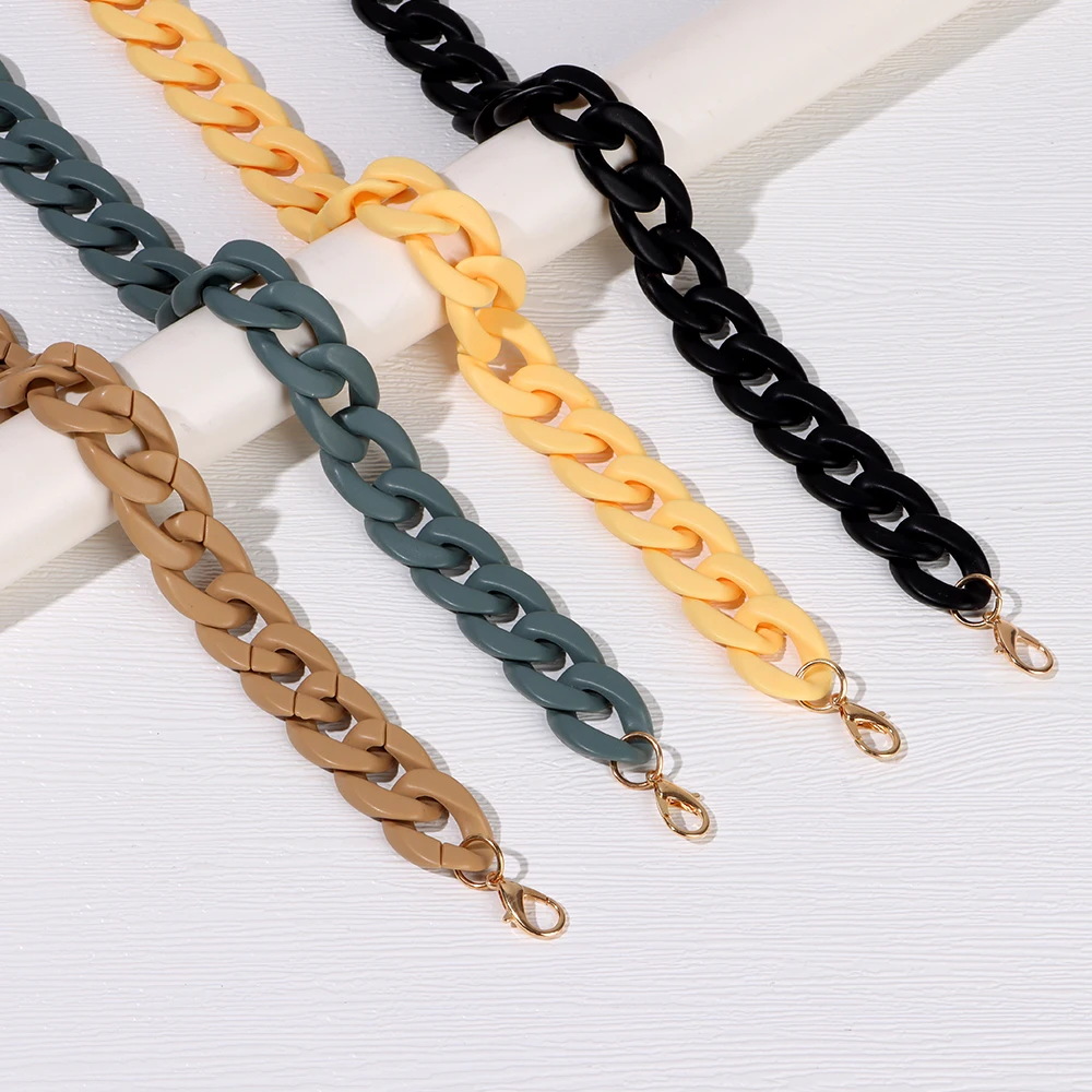 Women Girls Acrylic Resin Replaceable Purse Chain Shoulder Bag Accessories Bag Chain Handbag Bag Straps