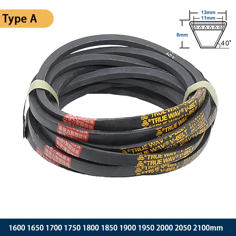 

Type A Rubber V-belt Triangle Belt Industrial Agricultural Equipment Transmission Belt 1600 1650 1700 1750 1800 to 2100mm