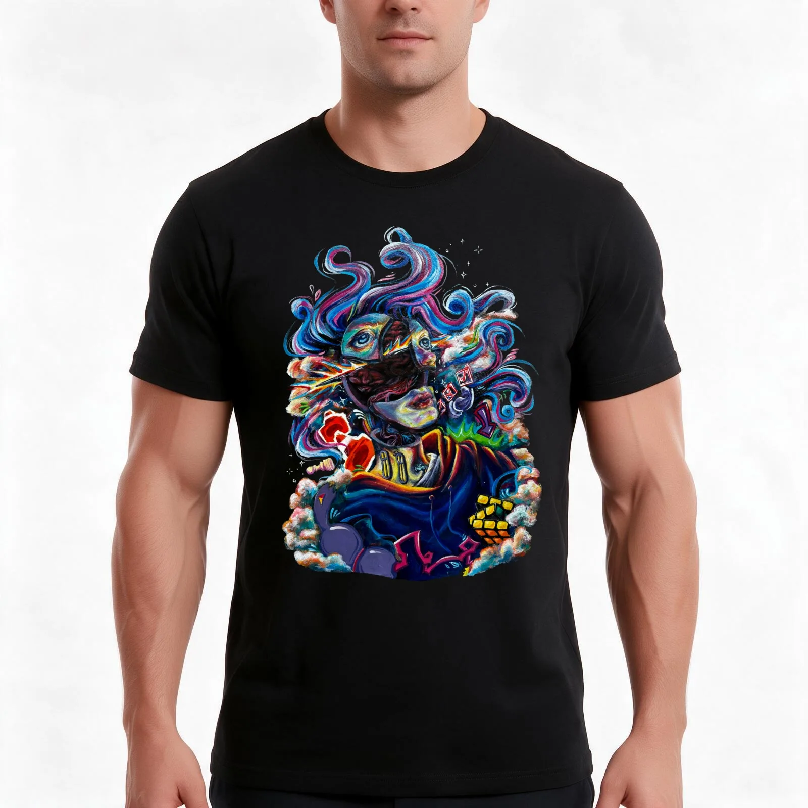 HHS Literary Magazine 2023-2024 cover for Avatar: Cerebrum T-Shirt, Summer Casual Cotton Tee, Oversized Streetwear Tops