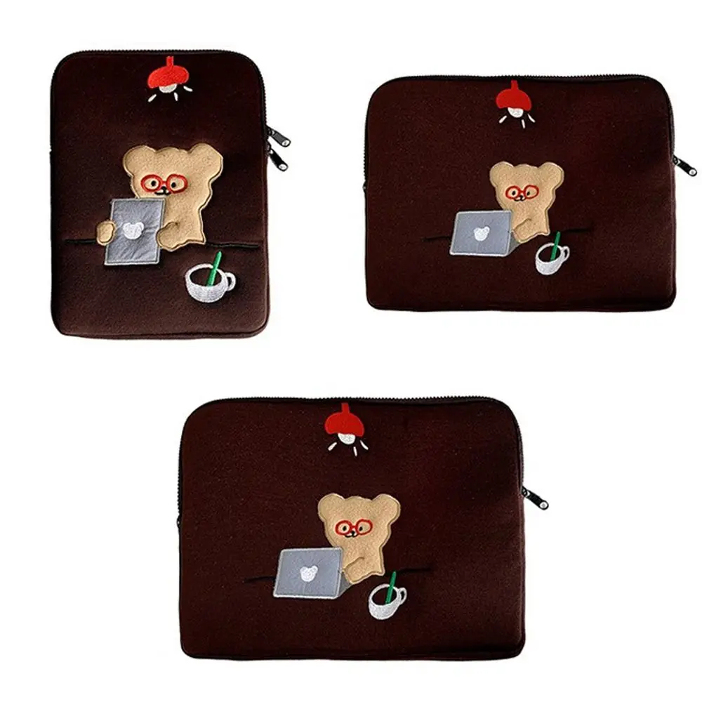 New Cartoon Bear Tablet Sleeve Bag 11/13/15 Inch Soft Case Laptop Storage Bag Shockproof Portable Tablet Sleeve Case
