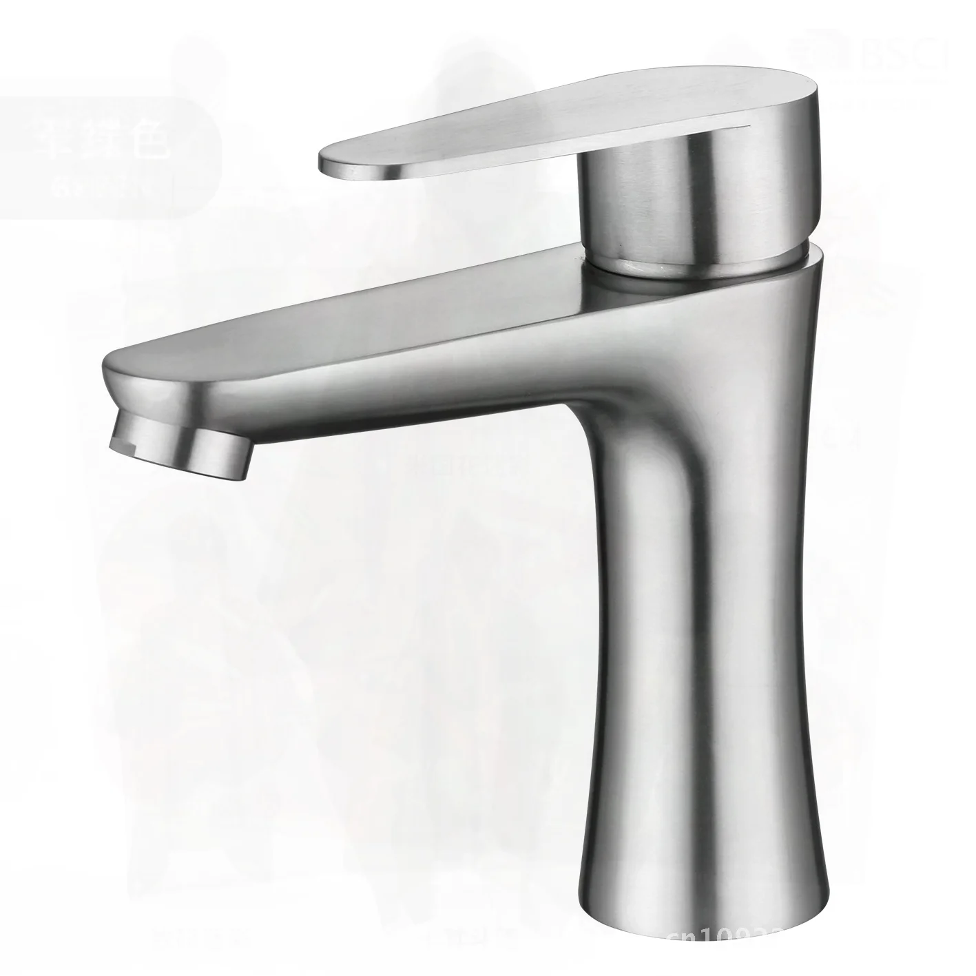 

304 Stainless Steel Brushed Bathroom Faucet Single Hole Washbasin Mixer Modern Minimalist Design Hot And Cold Water Compatible