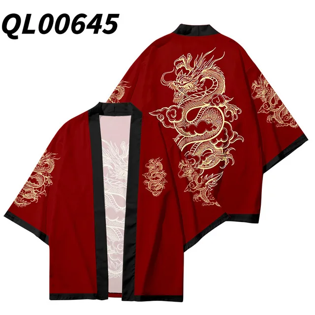 3 To 14 Years Kids Kimono Forest Moon Pattern Costumes Boys Girls Fashion Kimono Haori Cardigan Shirts Children Beach Wear Cloak
