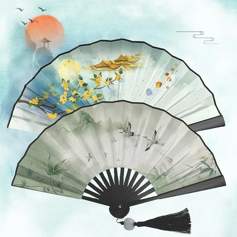 Enhance your style with this exquisite, sophisticated Chinese hand held plastic fan, adding a touch of opulence and timeless ele