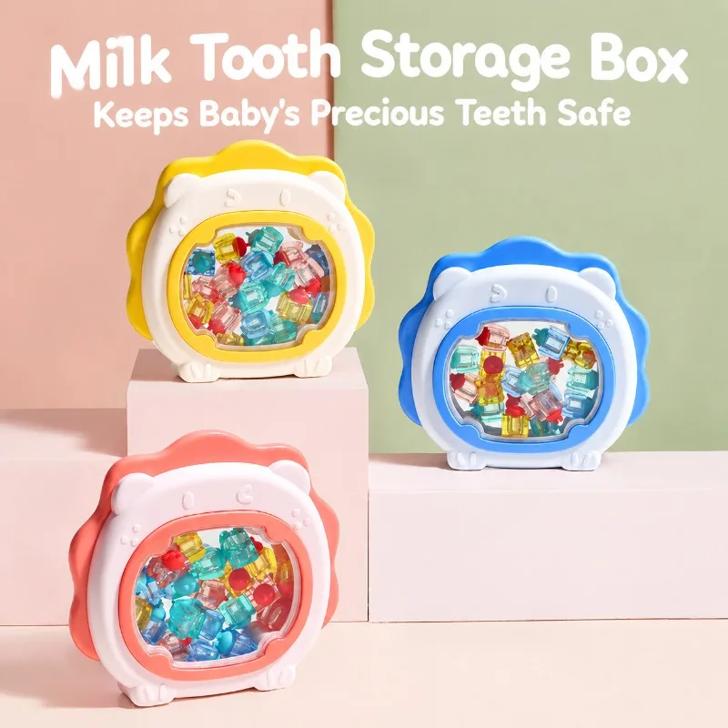 Kids Teeth Storage Box Baby Lanugo Hair Keepsake Case Children Tooth Loss Memorial Container for Deciduous Teeth Fetal Hair