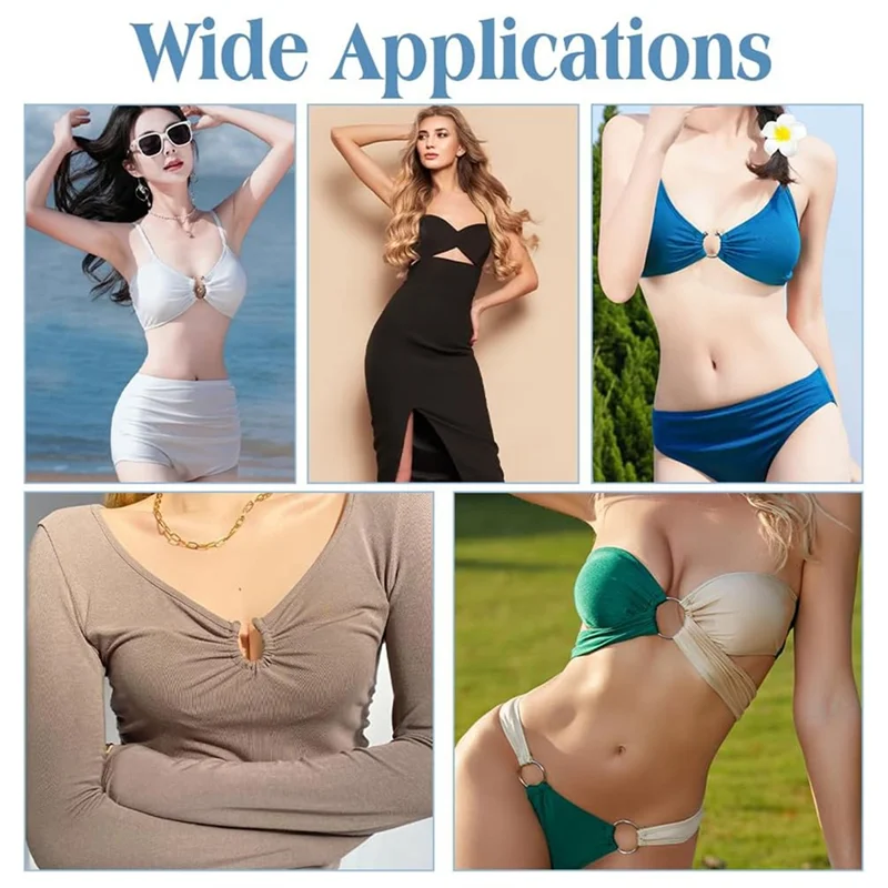 

AG-8 Pcs Bikini Closure, Metal Strap Hooks Alloy Bikini Pins Clips U Shape Ring Buckle Chest Closure Connector