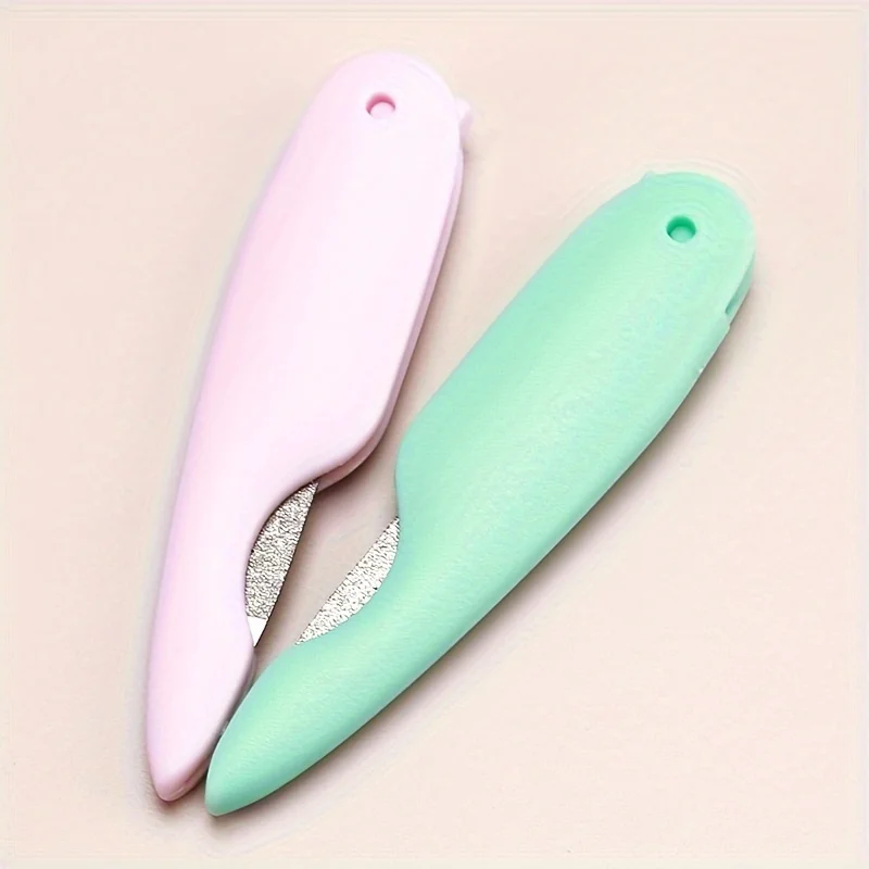 2/4Pcs Mini Bird Folding Nail File Washed and Polished Manicure File Double Sided Frosted Abs Plastic Material Nail Art Tools