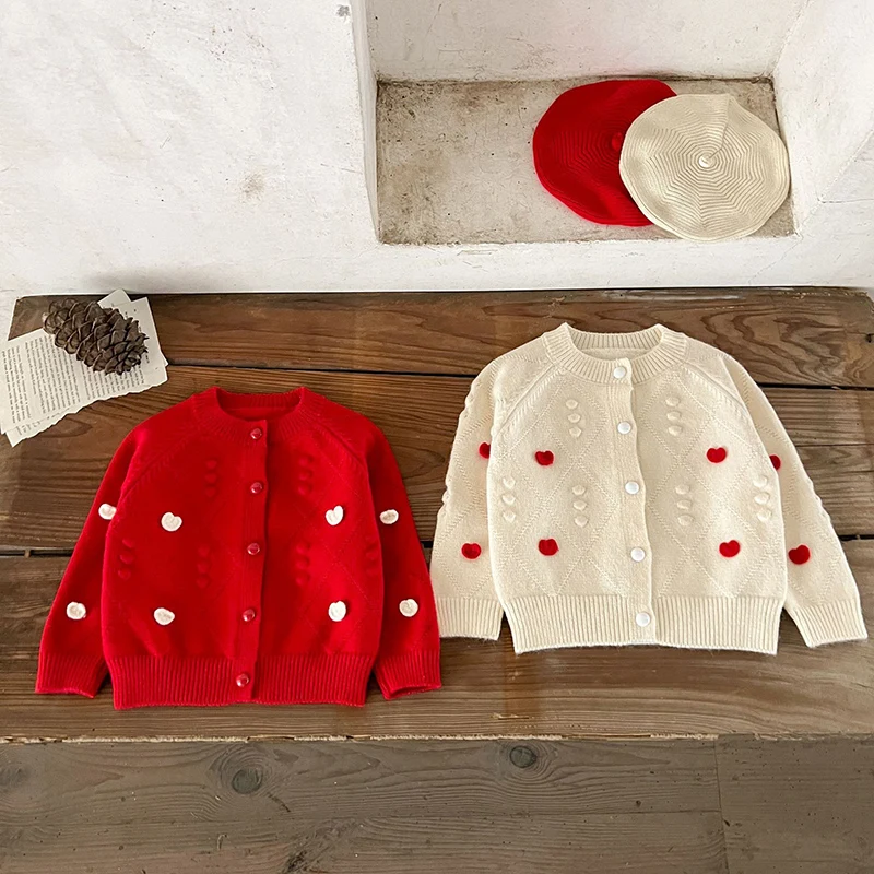 2026 ربيع جديد 0-3 سنوات الأطفال الحياكة الملابس الوليد الطفل الفتيات سترة معطف طفل رضيع فتاة الحياكة سترة سترة #5