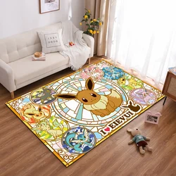 Japanese Anime Pokemon Pikachu Eevee Large Area Rug 3D Carpet Home for Living Room Kids Bedroom Sofa Doormat Children Floor Mats