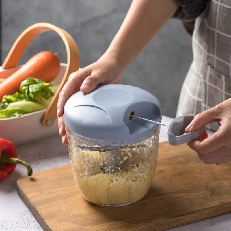 

500/900ML Manual Meat Mincer Garlic Chopper Rotate Garlic Press Crusher Vegetable Onion Cutter Kitchen Cooking Accessories