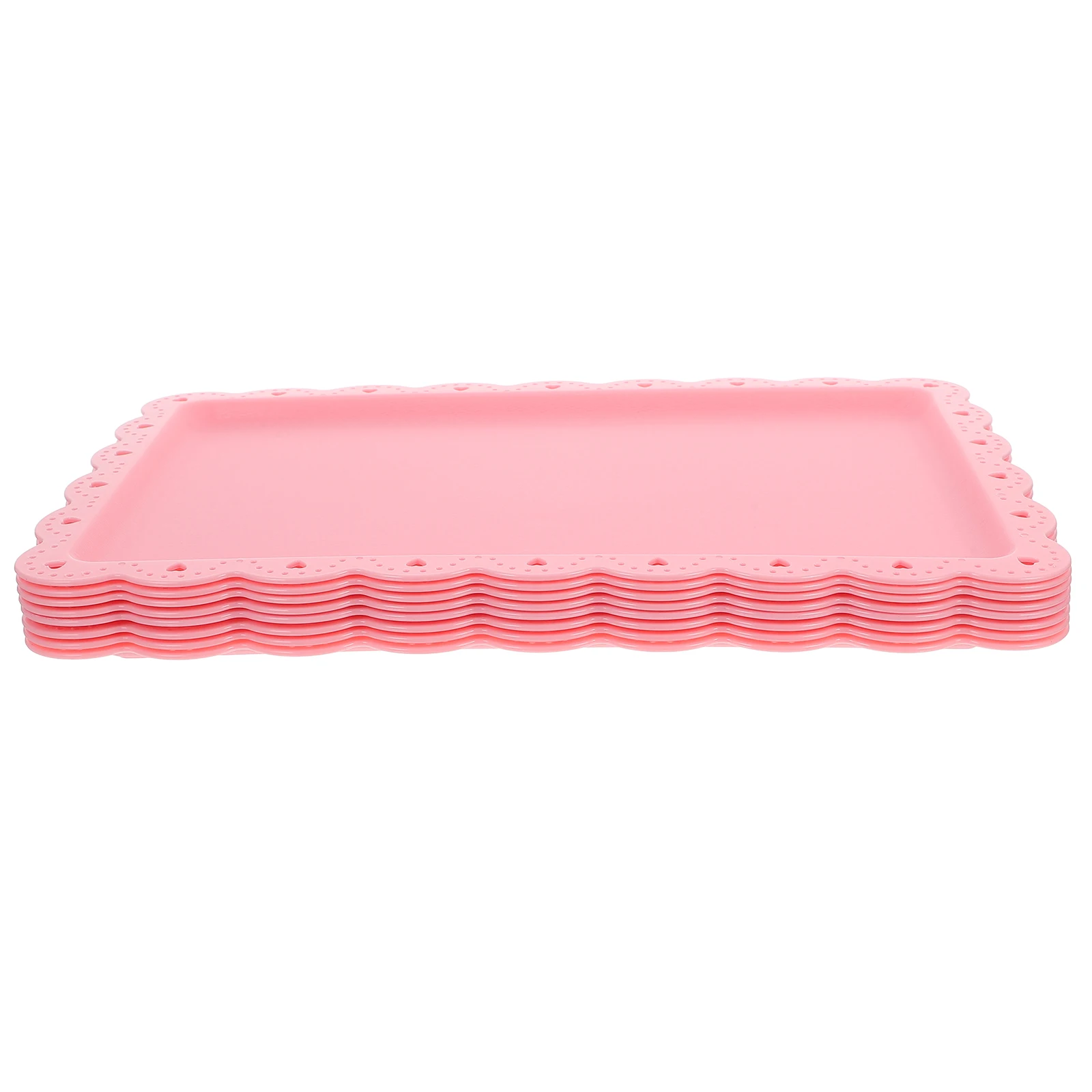 

8pcs Decorative Tray Stylish PP Material Serving Tray Rectangular Shape Party Dishes Food Platter Fruit Snack Sushi Display