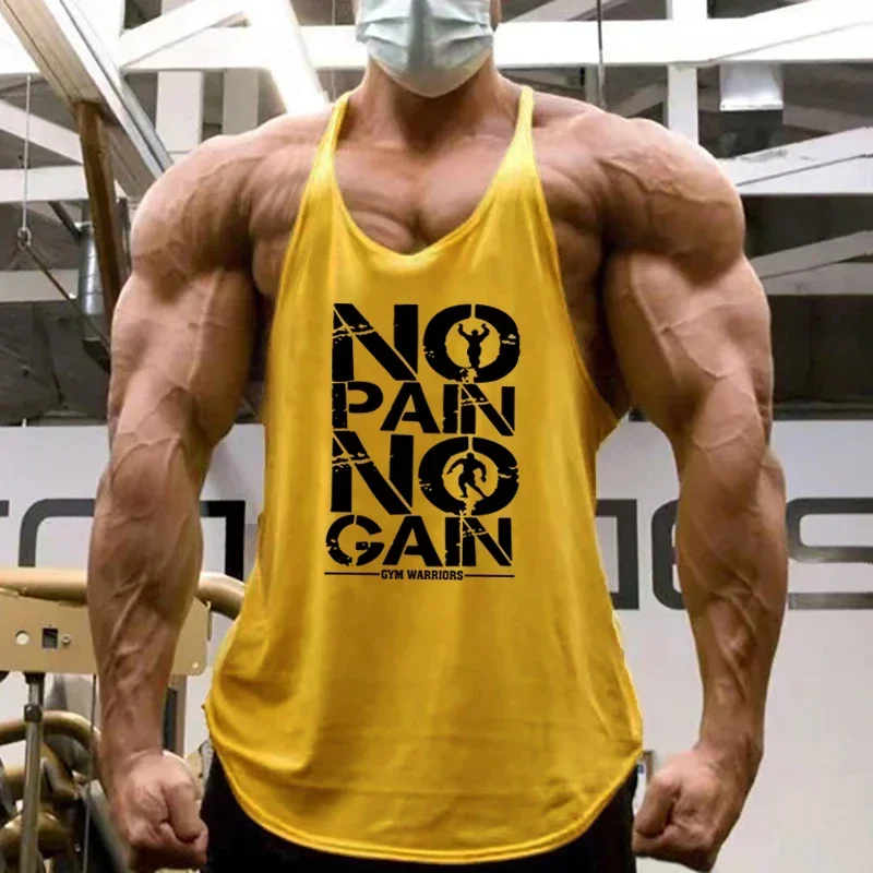 Summer Y Back Fitness Stringer Tank Top Men Cotton Gym Clothing Muscle Singlets Bodybuilding Sleeveless Shirt Workout Racer Vest