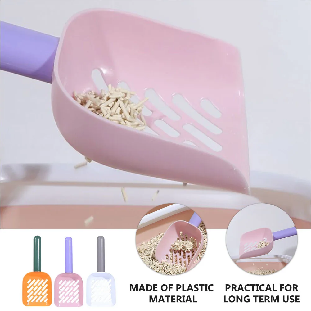 

3Pcs Cat Litter Scoop Plastic Pet Shovel Light Duty for Quick Cleanup of Soiled Litter Clumps Cat Sand Scooper Accessories