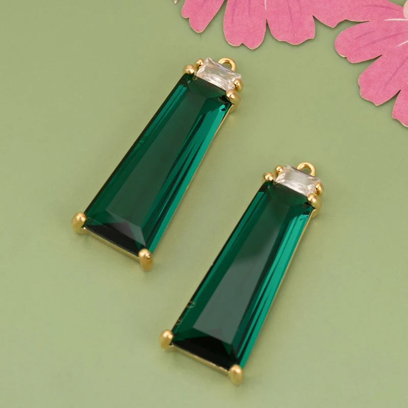 assoonas, 4 Stück/Set, ME94, Schmuckzubehör, 18k Gold rhodiniert, Kupfer, Glas, handgefertigt, Anhänger, Schmuckherstellung, DIY-Anhänger – Detail 11