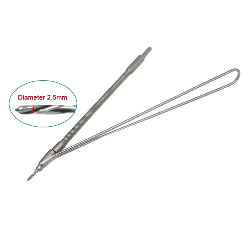 

Bone Drill Bits Guider Flexible Drill Bit with Sleeve Drill Guide Orthotic Surgical Instrument 2.5mm pet
