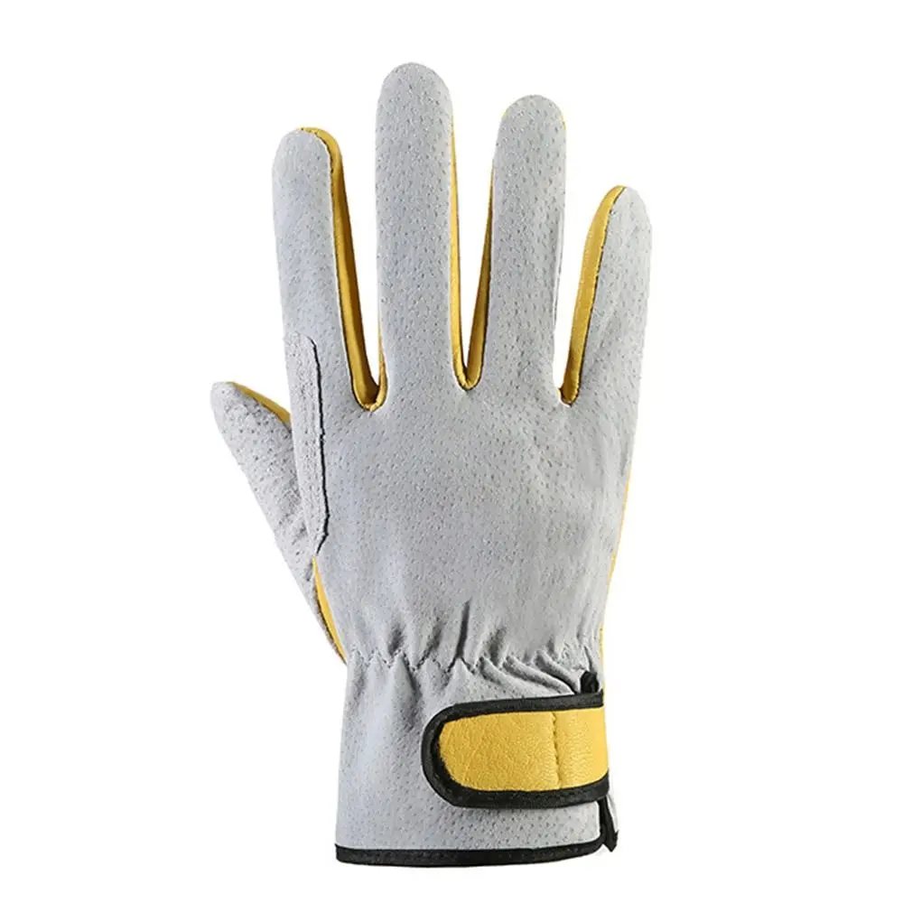 Tool Grey Yellow Welding Gloves Heat-Resistant Leather Anti-cutting Glove BBQ Flame Retardant Work Gloves Workplace