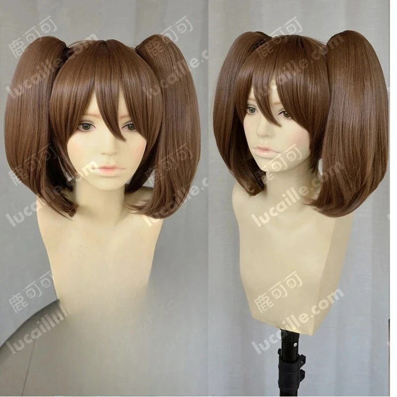 High Quality Anime Diane Cosplay Wigs Short Brown Double Ponytails Cosplay Hair Wig + Wig Cap