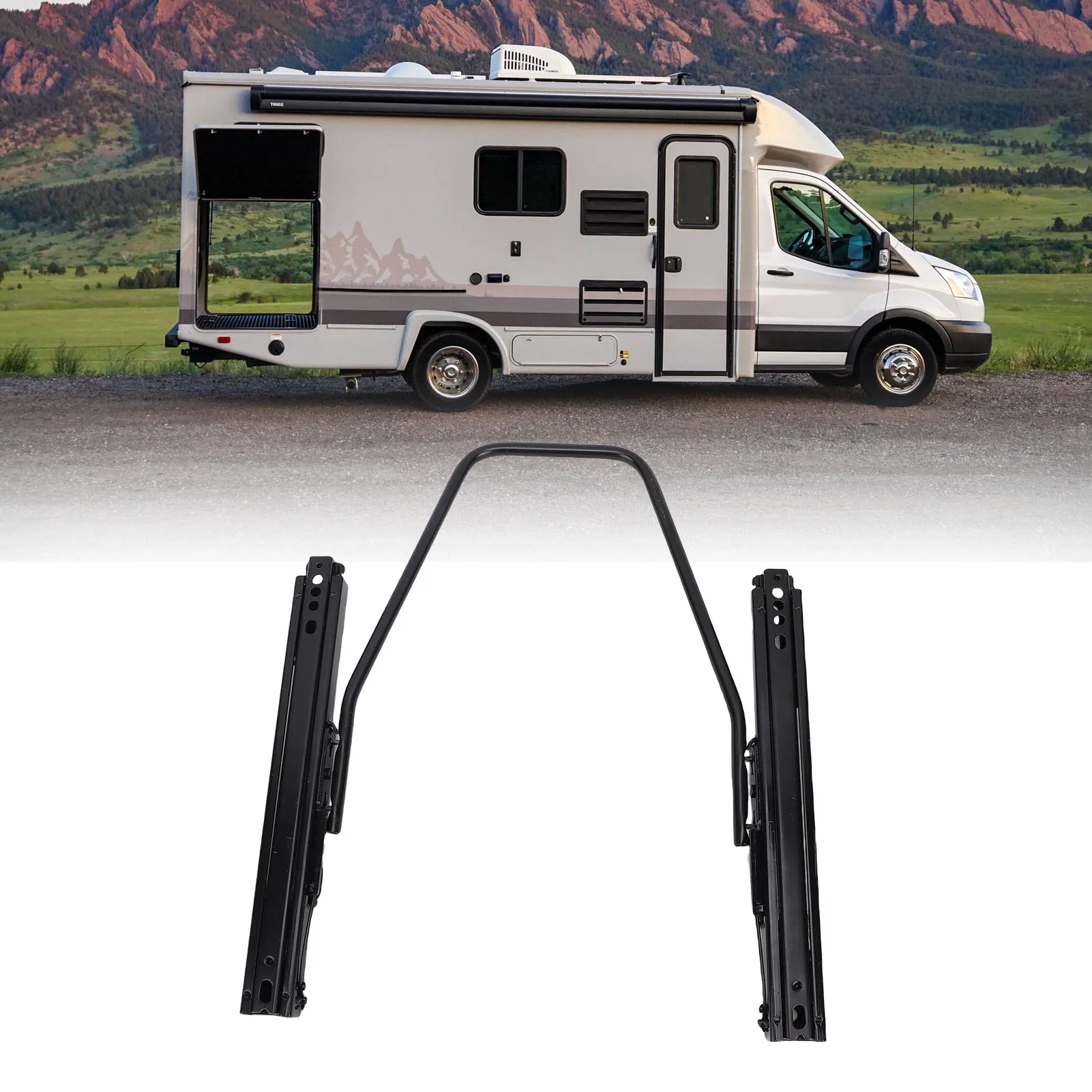 

Seat Track Set Seat Rail Mounting Hardware Kit for Car and RV Dual Locking Forward Backward Movement Seat Slider Track for RV
