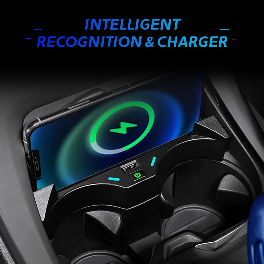 15W Qi Fast Wireless Charger & Phone Holder For BMW X1 X2 F48 F39 2020-2022, Auto Clamping Car Dashboard Charging Pad, Interior