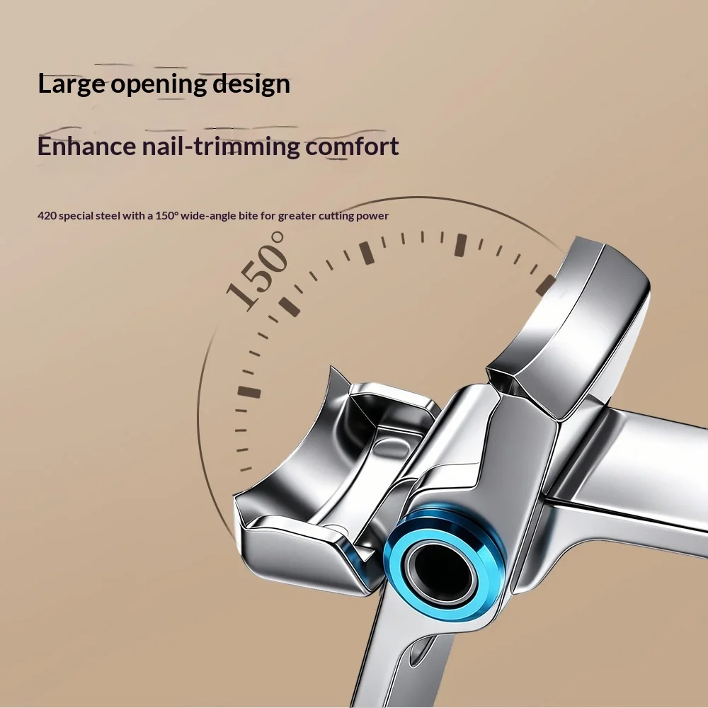 Large Caliber Anti-Splash Thickened Ultra-Sharp Nail Clippers for Trimming Thick Hard Nails