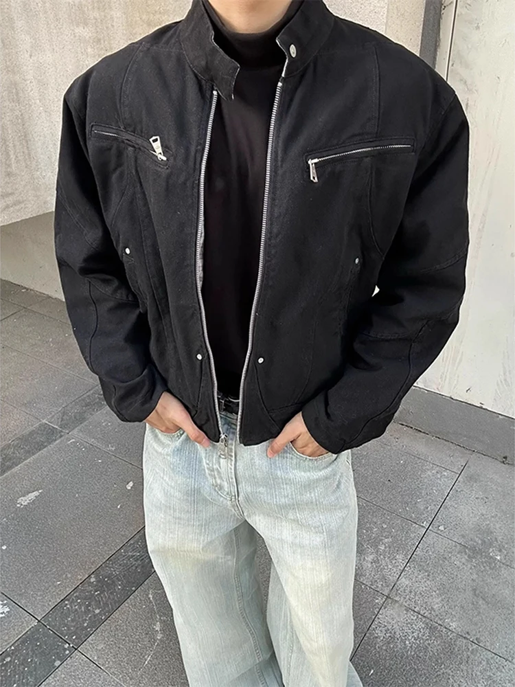 

Мужское пальто в стиле Харангтон Jaet в американском стиле ретро в стиле пэчворк, тяжелое парусиновое пальто с воротником-стойкой, рабочая одежда