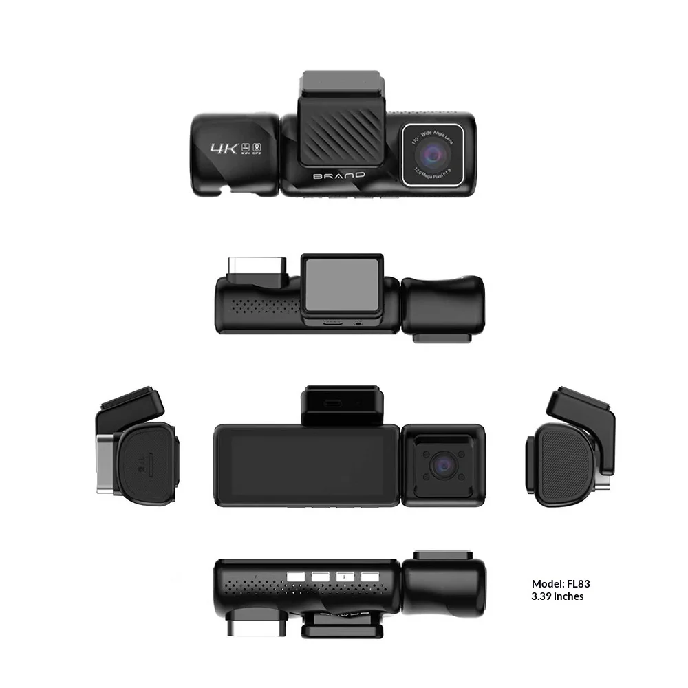 Car Driving Recorder 2025 Hidden Rearview Mirror WIFI Wireless 4K Loop Recording Front Rear Double Recording 3 Cameras 170 Angle