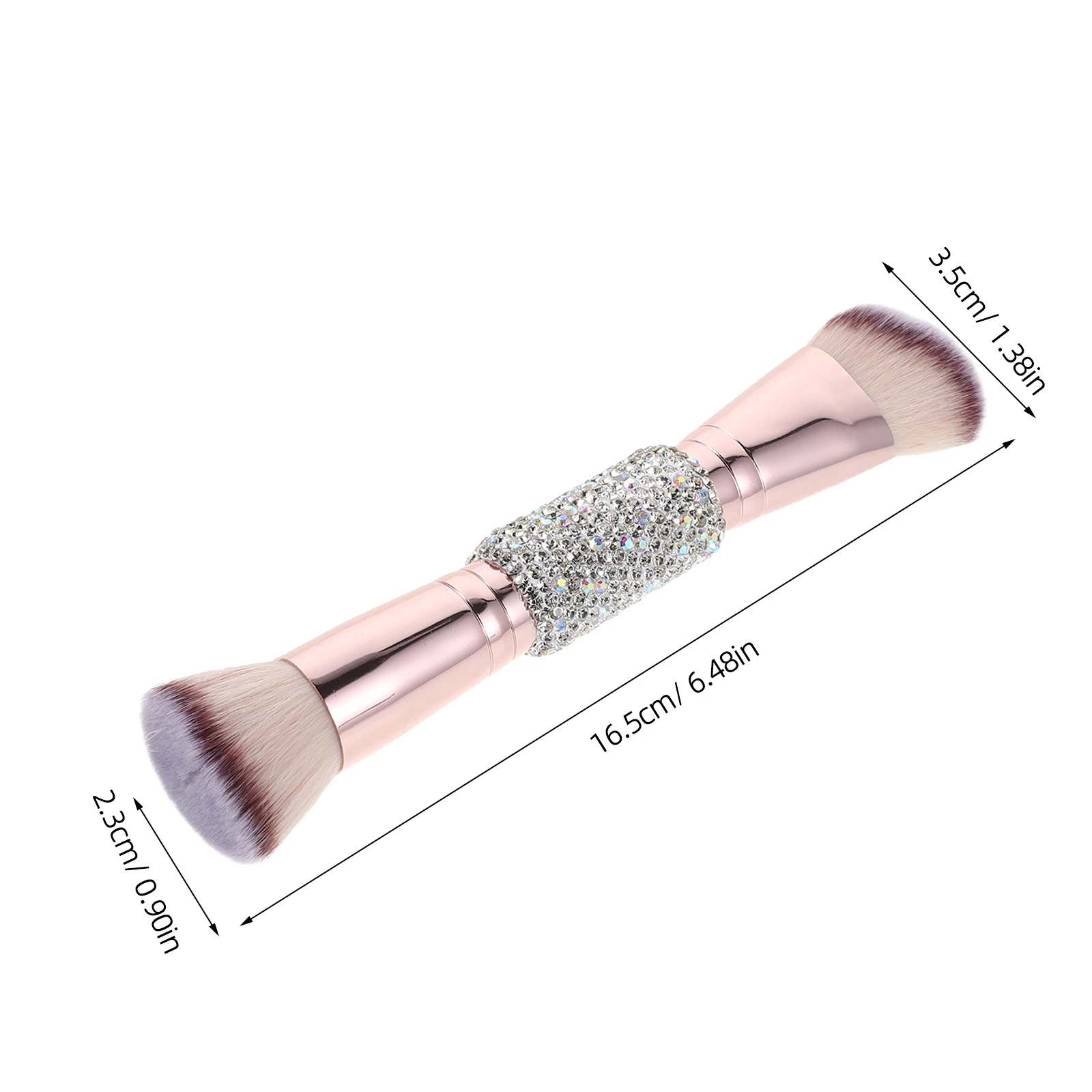 Make-up-Pinsel, doppelseitig, mit Strass besetzt, weiche Borsten, Foundation, Puder, Rouge, Kontur, professionelles Schönheitswerkzeug für Damen