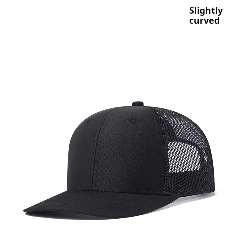 

Wish Micro Curved Hat Brim Trucker Hat Men's Outdoor Sun-proof Net Hat Mountaineering Fishing Truck Driver Hat