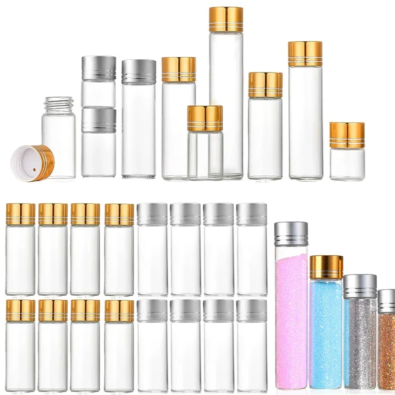 50 ชิ้น 5/8/10/12/15/20/25 มิลลิลิตรขวดแก้วใสขวดอิฐขวดแก้วขนาดเล็กตัวอย่างคอนเทนเนอร์สำหรับงานแต่งงาน DIY ตกแต่ง