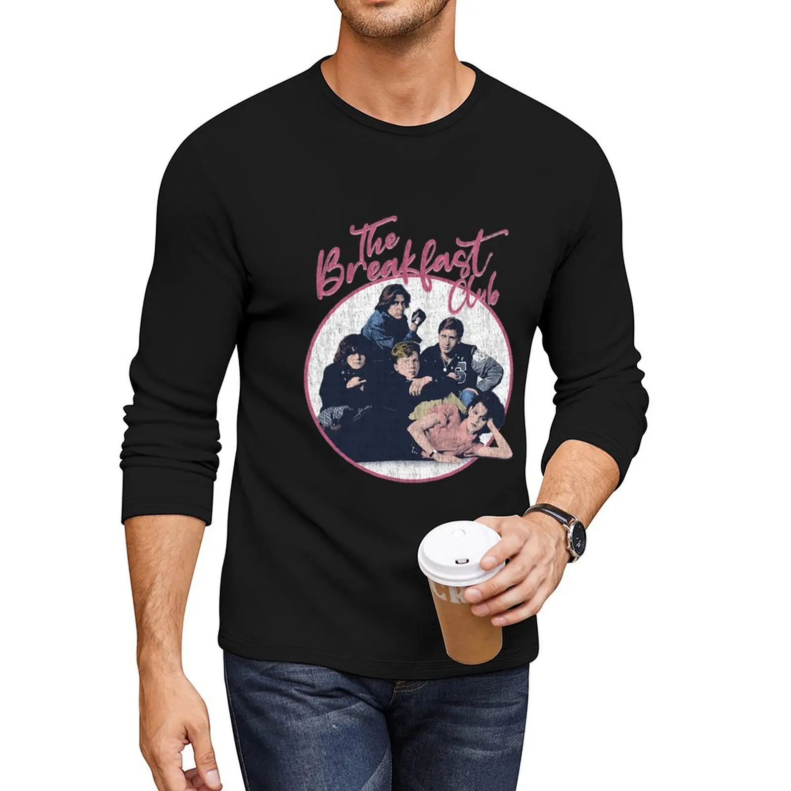 

Футболка The Breakfast ClubThe Breakfast Club - Длинная футболка DISTRESSED, эстетичная одежда, мужская одежда, простые черные футболки для мужчин