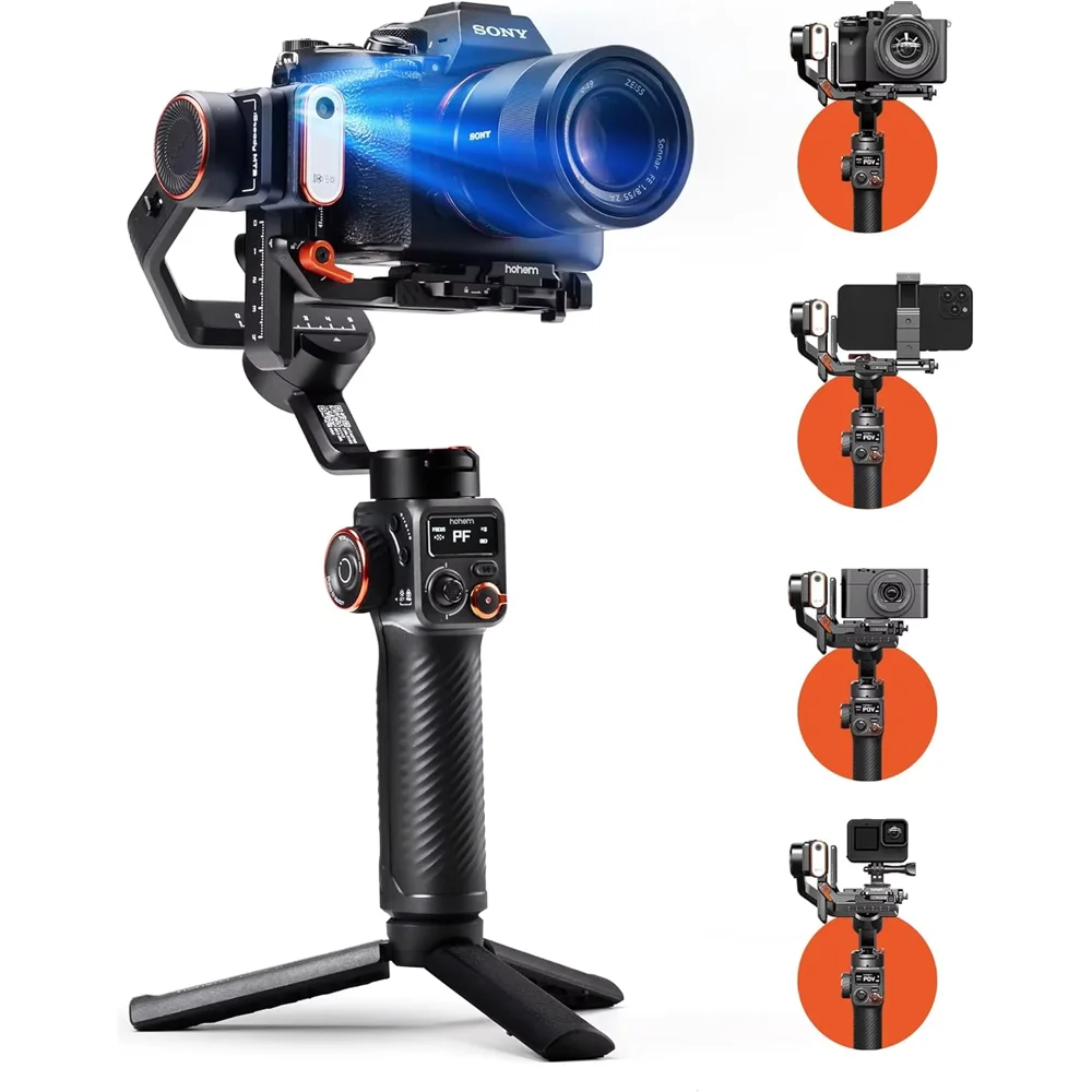 hohem iSteady MT2 Kit Gimbal Stabilizer for Camera, 3-Axis Gimbal for Mirrorless/Pocket Camera/Action Camera/Smartphone