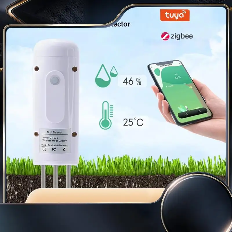 

ZIGBEE монитор растений открытый измеритель температуры почвы тестер влажности и влажности садовая автоматизация ирригационный детектор TUYA-N34R