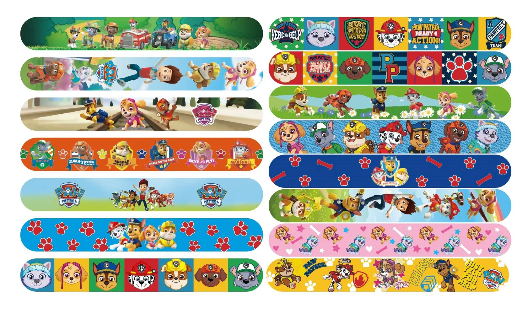 15/30pcs Paw Patrol Slap Bracelets Party Favors Birthday Party Gifts Baby Shower Decorations Snap Band for Kids Girls Boys