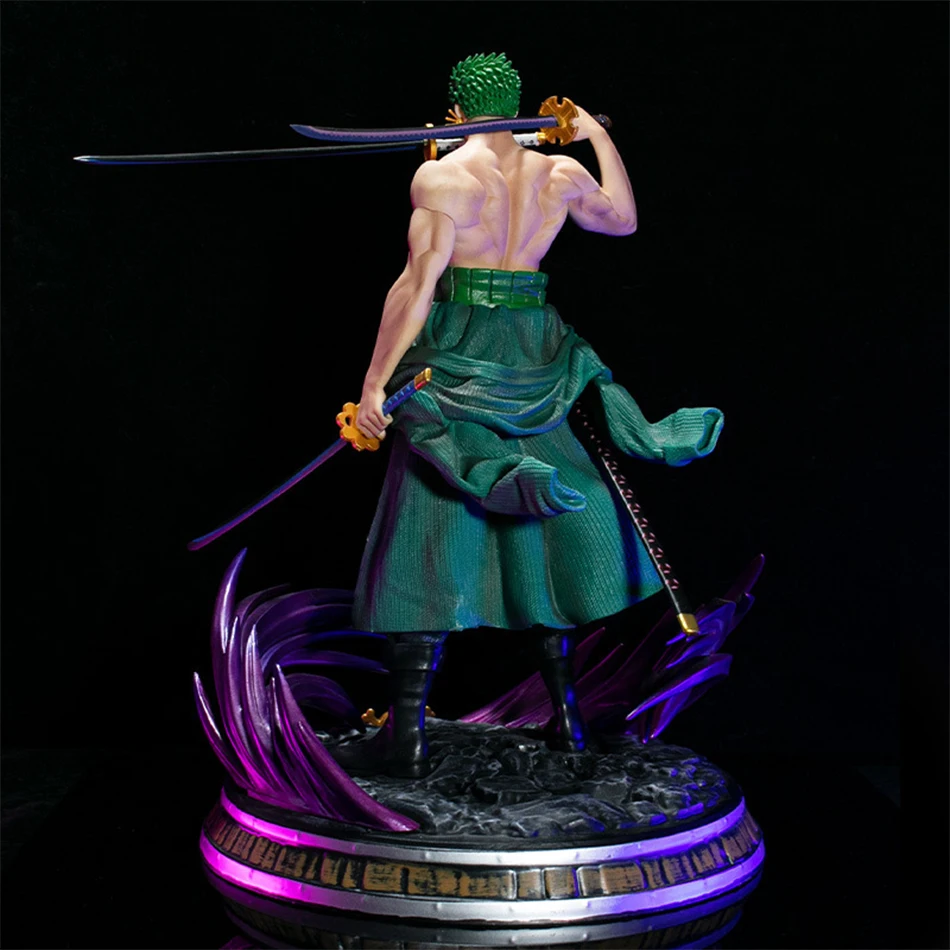 21cm One Piece Figure Small Blood Bath Sauron One Piece Gk Three-Knife Flow Stunt Version Scene Statue Boxed Anime image 5