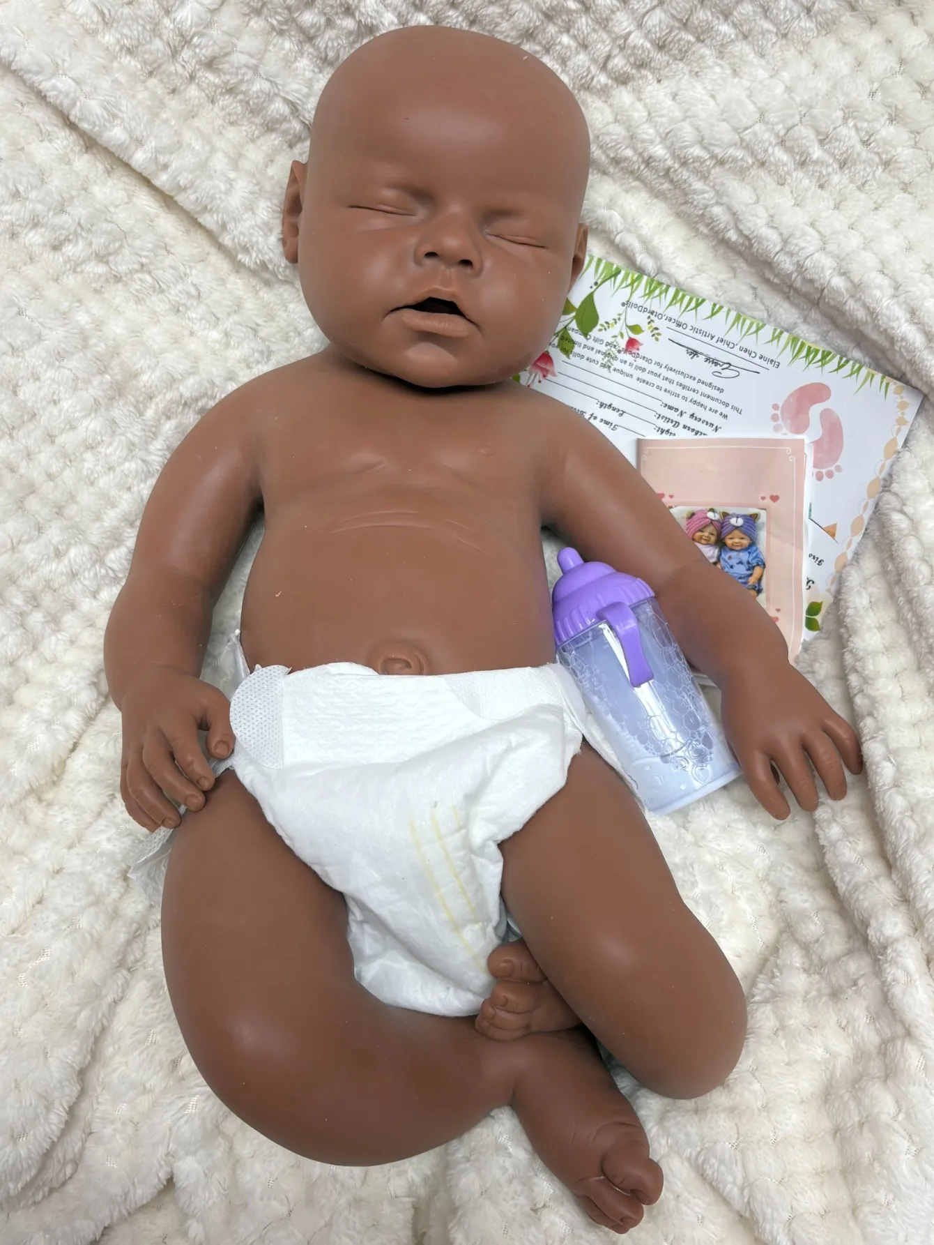 

20-дюймовая однотонная мягкая силиконовая кукла Bebe Reborn для девочек или мальчиков, неокрашенная силиконовая кукла для новорожденных из темной кожи