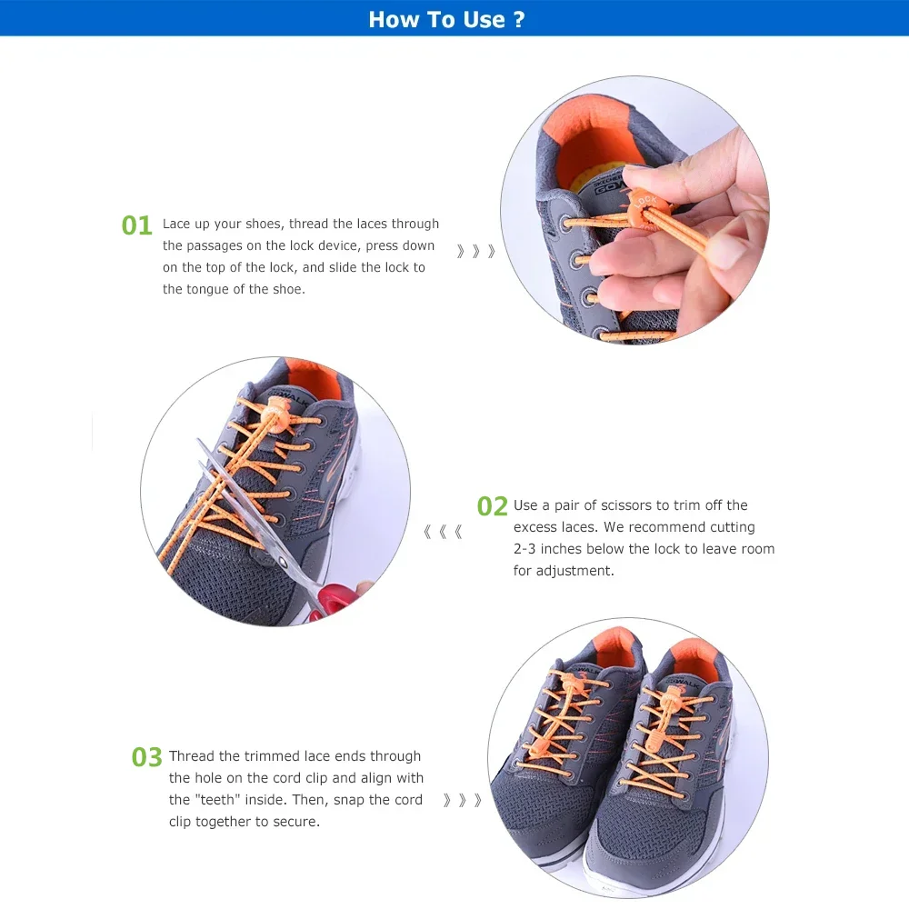 MAP BROTHER Reflective One Pair Elastic No Tie Shoe Laces for Sneakers Boots Running Cycling Marathon Hiking Lazy Shoelaces