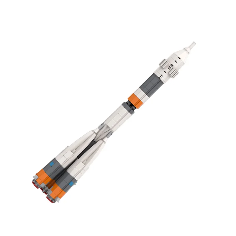 ชุดบล็อกตัวต่อจรวด soyuz R-7 MOC-34825ยานอวกาศเปิดตัวยานพาหนะขนส่งอิฐประกอบของเล่น DIY ของขวัญสำหรับเด็ก