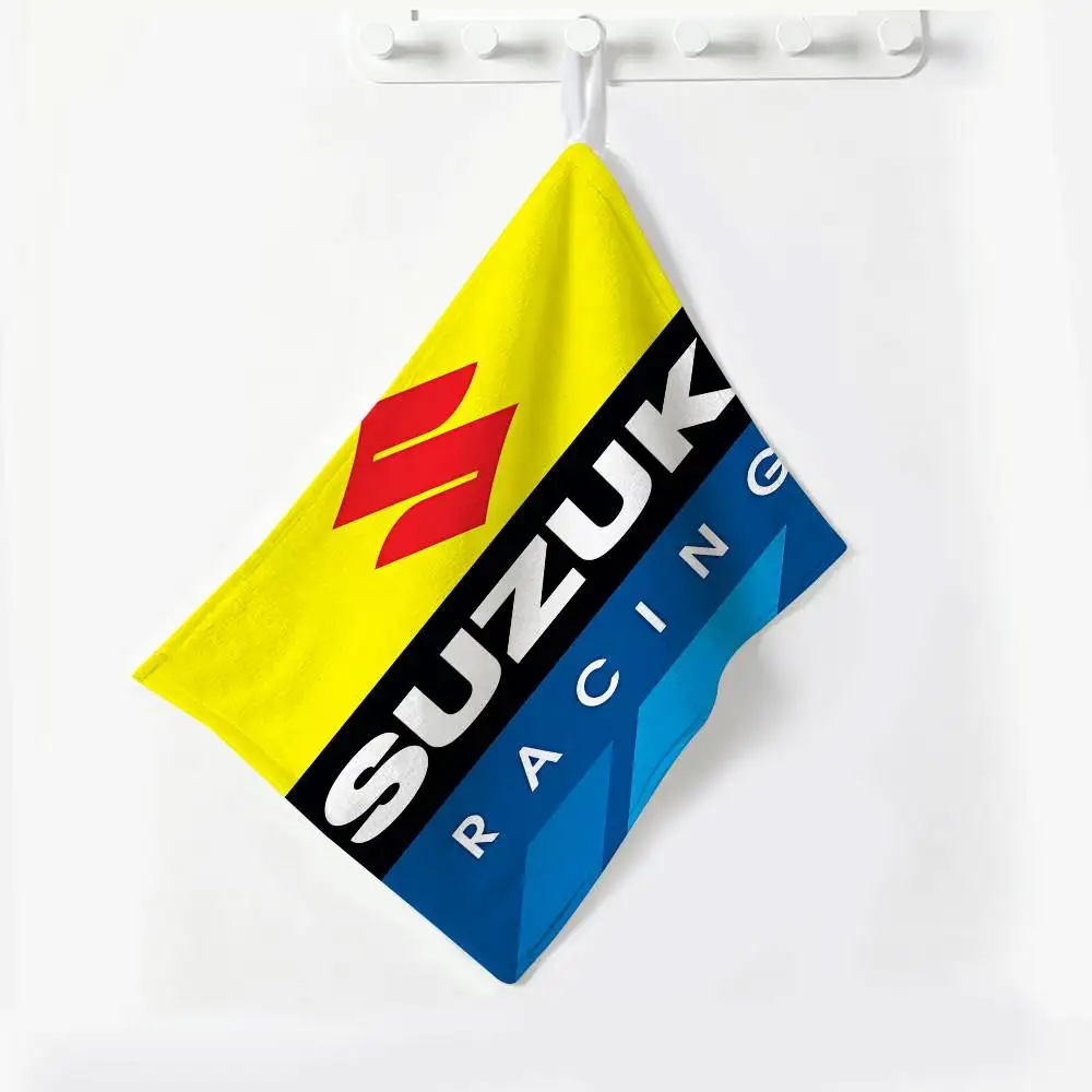 S-Suzukis Polyester Cotton Hand Wiping Towel with Hanging Loop, Lightweight for Home and Commercial Use