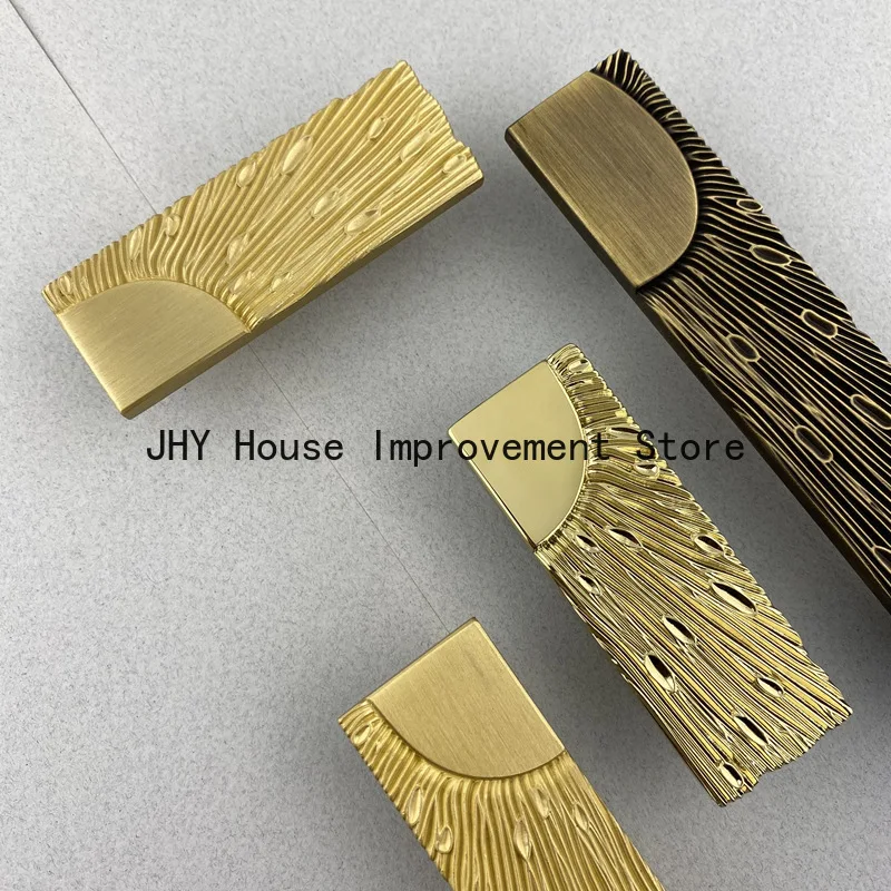Creative French Brass Cabinet Handle Chinese Antique Wardrobe Door Drawer Handle Light Luxury Cabinet Furniture Long Handle