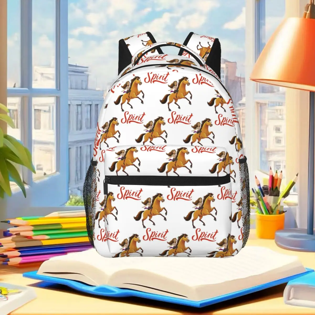 Spirit Riding Free Is Name Backpack Student Boys Girls BookBag Children School Bag Computer Shoulder Bags for Men Women