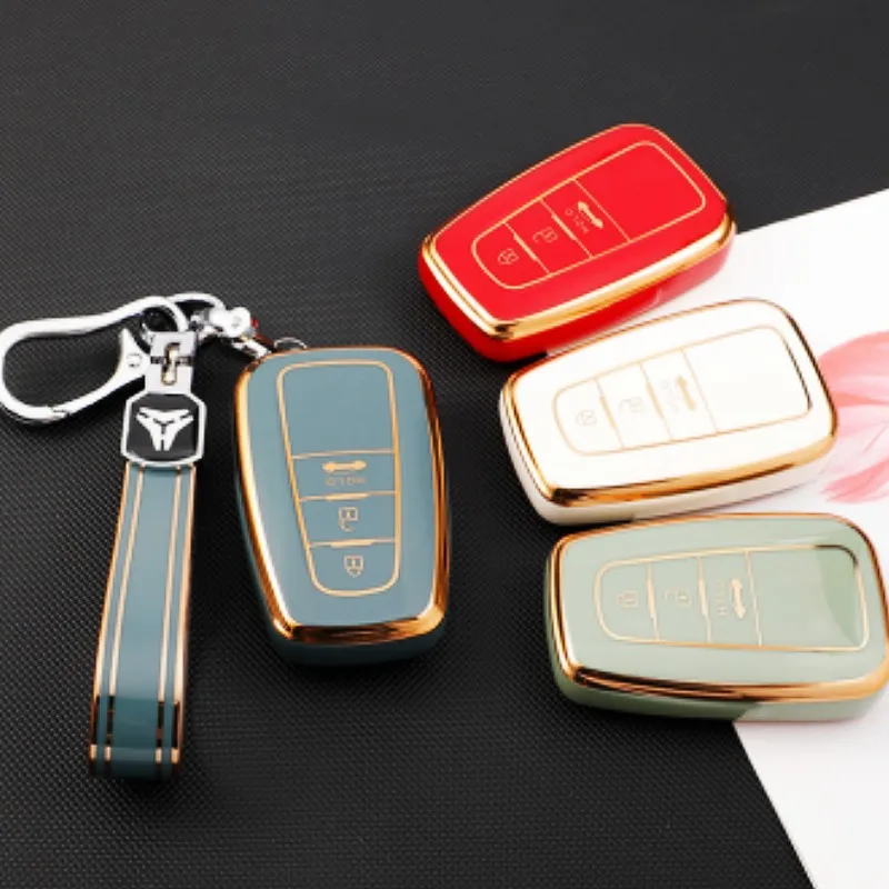 New Fashion TPU Chiave Dell'automobile Caso Della Copertura Completa Borsette Per Toyota CHR C-HR RAV4 Land Cruiser Prius Camry Corolla Prado Accessori